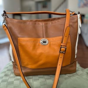 Large coach leather over the shoulder bag